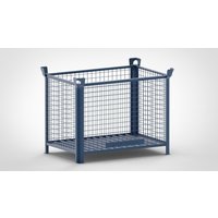 HESON® Industrie-Gitterbox, Wände feststehend, lackiert, HxBxT 900 x 1.200 x 800 mm, enzianblau von HESON®
