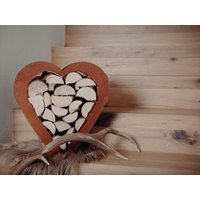Metallherz Edelrost Small Plus - Holzregal Herz Deko Kaminholzregal Rost von Metallherz