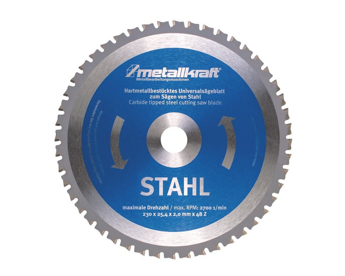 Metallkraft Kreissägeblatt Metallkraft Sägeblatt für Stahl ø 230 x 2,0 x 25,4 mm Z48, für dünnes von Metallkraft