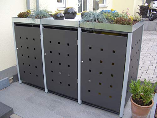 Metalltechnik Dermbach GmbH Mülltonnenverkleidung Mülltonnenbox Müllboxen Metall, Grau von Metalltechnik Dermbach GmbH