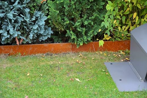 Rasenkanten Cortenstahl Edelrost 118 cm x 24 cm x 1 mm - 10er Set von Metalltechnik Dermbach