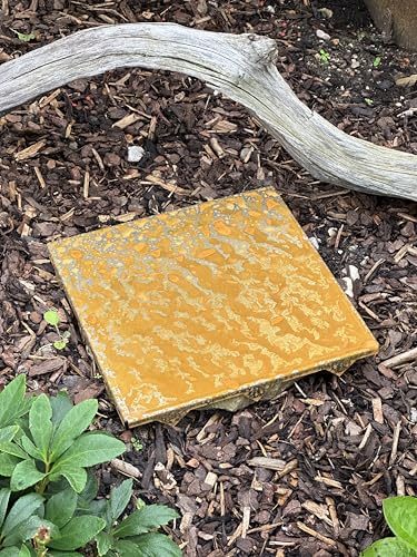 Trittplatte, Wegplatte Garten 30 x 30 cm Cortenstahl Gehwegplatte für Rasen von Metalltechnik Dermbach