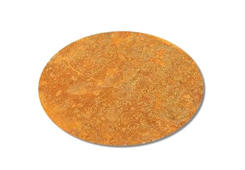 Trittplatte, Wegplatte Garten Rund Ø 30 cm Cortenstahl Gehwegplatte für Rasen flach (1 Stück) von Metalltechnik Dermbach