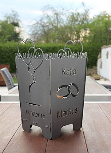 Kleiner Feuerkorb Hochzeit von Metallzuschnitt