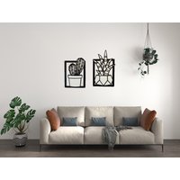 Set Von 2 Metall Kaktus Sukkulenten Boxen Minimal Home Decor von Metalmaidcreations
