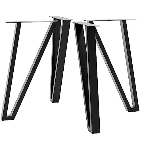MetaloPro 4 Stück Tischbeine-Metall Schwarz 72cm I Tischkufen Esstisch-Beine Schwerlast Tisch-Gestell Tisch-Untergestell Möbelfüße Tischfüße, Couchtisch Esstisch Wohnzimmertisch Schreibtisch von MetaloPro