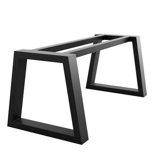 MetaloPro Extreme - Stabile Metall Tischbeine, Schwarz Tischkufen/Tischgestell für Esstisch, Schreibtisch Möbelfüße Beine, Trapez Form, Schwerlast Design für Wohnzimmer und Büro – 180x80x72 cm von MetaloPro