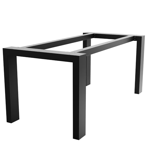 MetaloPro Extreme - Stabile Metall Tischbeine, Schwarz Tischkufen/Tischgestell für Esstisch, Schreibtisch Möbelfüße Beine, Trapez Form, Schwerlast Design für Wohnzimmer und Büro – 180x80x72 cm von MetaloPro