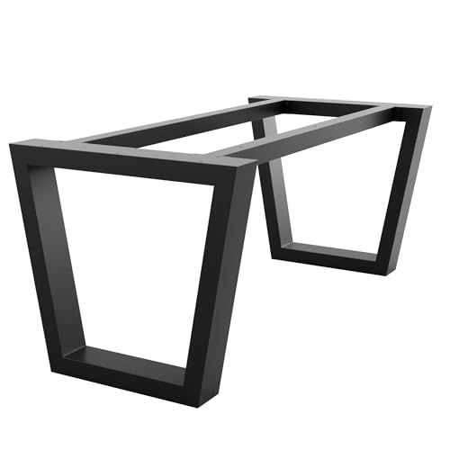 MetaloPro Extreme - Stabile Metall Tischbeine, Schwarz Tischkufen/Tischgestell für Esstisch, Schreibtisch Möbelfüße Beine, Trapez Form, Schwerlast Design für Wohnzimmer und Büro – 200x80x72 cm von MetaloPro