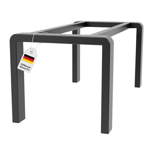 MetaloPro Tischbein Etamin Round Extreme – Robuste Schwarze Metallbeine In Abgerundeter Rechteckiger Form Für Moderne ESS- Und Arbeitstische Im Minimalistischen Stil – 180x80x72cm von MetaloPro