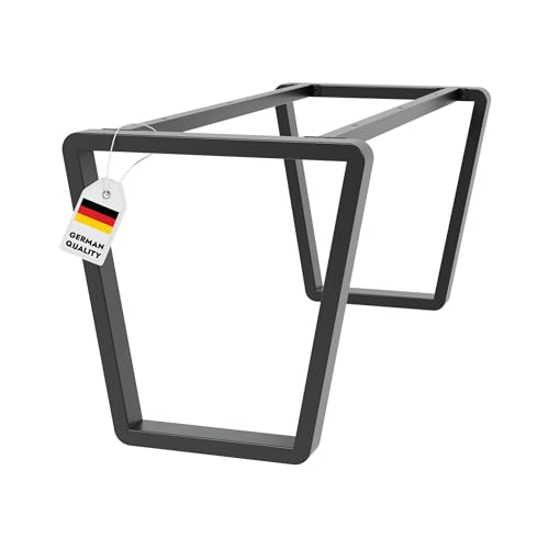 MetaloPro Tischbeine Atria Round – Schwarze Metallbeine In Abgerundeter Trapezform Für Moderne ESS- Und Arbeitstische Im Minimalistischen Stil – 130x70x72cm von MetaloPro