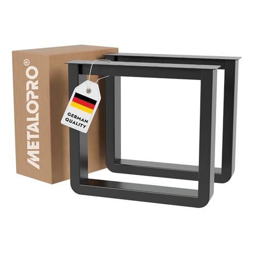 MetaloPro Tischbeine ETA Round Lite Extreme – 2X Schwarze Robuste Metallbeine In Rechteckiger Form Für Moderne ESS- Und Arbeitstische Im Minimalistischen Stil von MetaloPro