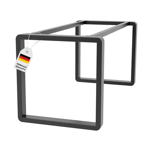 MetaloPro Tischbeine ETA Round – Schwarze Metallbeine In Abgerundeter Rechteckform Für Moderne ESS- Und Arbeitstische Im Minimalistischen Stil – 180x70x72cm von MetaloPro