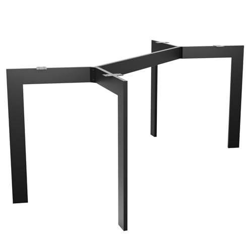 MetaloPro Tischbeine Metall, Schwerlast Stahl Schreibtisch Beine, Tischkufen Schwarz und Schrauben, Bodenschoner, Langlebig Tischgestell für Moderne Couchtisch, Esstisch, Wohnzimmer - 120x70x72 cm von MetaloPro