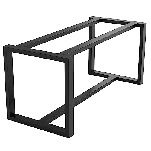 MetaloPro Tischbeine Metall, Schwerlast Stahl Schreibtisch Beine, Tischkufen Schwarz und Schrauben, Bodenschoner, Trapez Tischgestell für Moderne Couchtisch, Esstisch, Wohnzimmertisch – 120x70x72 cm von MetaloPro