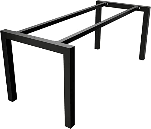 MetaloPro Tischbeine Metall, Schwerlast Stahl Schreibtisch Beine, Tischkufen Schwarz und Schrauben, Bodenschoner, Trapez Tischgestell für Moderne Couchtisch, Esstisch, Wohnzimmertisch – 130x70x72 cm von MetaloPro