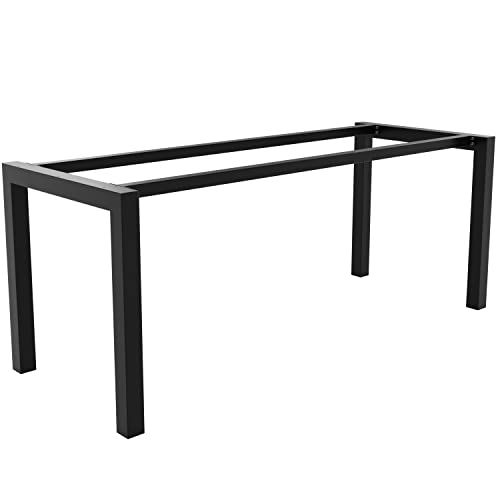 MetaloPro Tischbeine Metall, Schwerlast Stahl Schreibtisch Beine, Tischkufen Schwarz und Schrauben, Bodenschoner, Trapez Tischgestell für Moderne Couchtisch, Esstisch, Wohnzimmertisch – 130x70x72 cm von MetaloPro