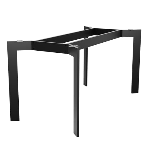 MetaloPro Tischbeine Metall, Schwerlast Stahl Schreibtisch Beine, Tischkufen Schwarz und Schrauben, Bodenschoner, Trapez Tischgestell für Moderne Couchtisch, Esstisch, Wohnzimmertisch – 130x70x72 cm von MetaloPro