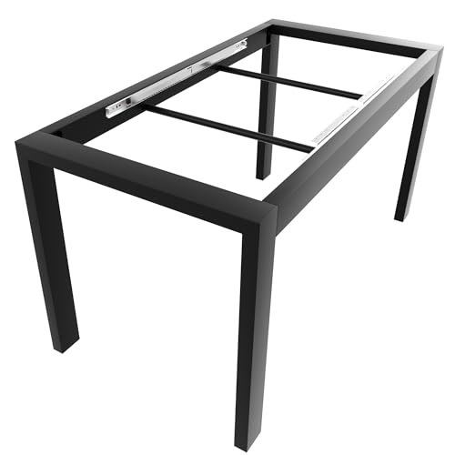 MetaloPro Tischgestell ausziehbar 140x70x72cm I stabil & robust, für ausziehbarer Esstisch Tisch Esszimmer Ausziehtisch, Tischbeine Gestell Tischfüße Kufen, Wohnzimmertisch Küchentisch ausziehbar von MetaloPro