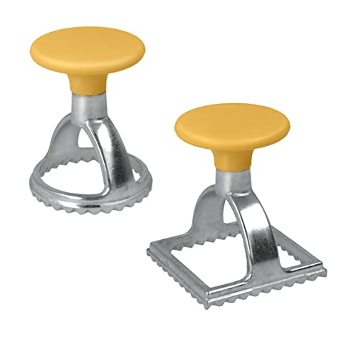 Metaltex 252326080 Ravioliausstecher rund mit quadratisch, 2er Set von Metaltex
