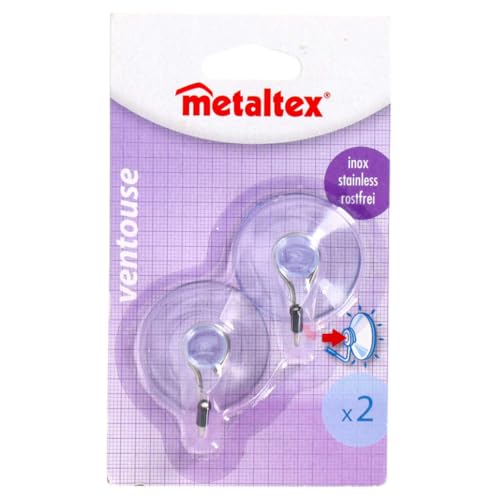 Metaltex 295002 Saughaken transparent, 2er Set, Ã˜ 4 cm, Kunststoff, klar von Metaltex