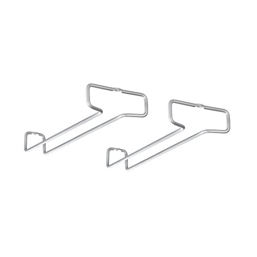 Metaltex 364922039 Rail Weinglashalter 2er Set Polytherm, Beschichtung, grau, 26 x 11 x 4 cm von Metaltex