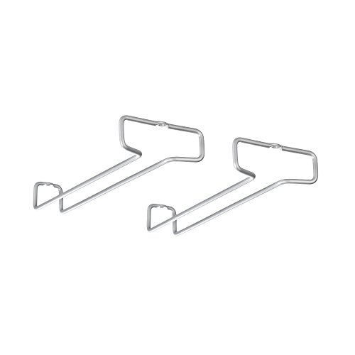 Metaltex 364922039 Rail Weinglashalter 2er Set Polytherm, Beschichtung, grau, 26 x 11 x 4 cm von Metaltex