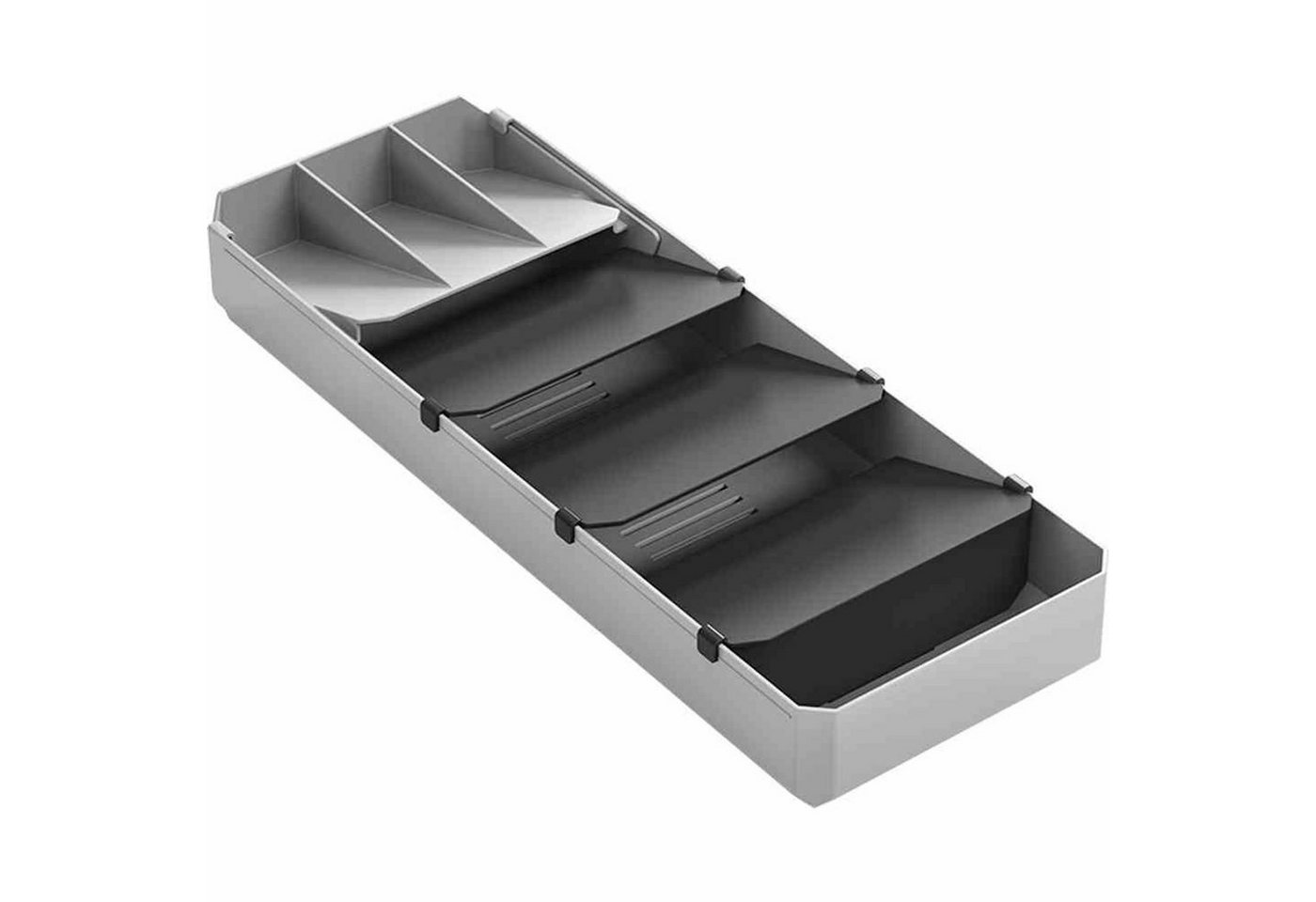 Metaltex Aufbewahrungsbox Uni-Fit Besteck-Organizer grau von Metaltex