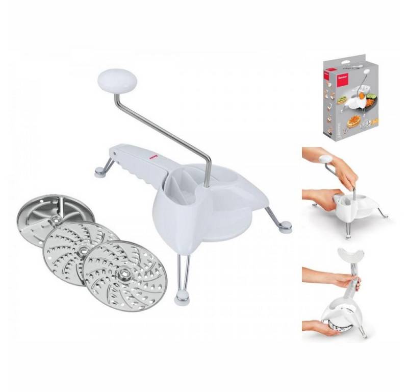 Metaltex Einhandhobel Metaltex Reibe Beine Weiß Edelstahl Ø 24 cm von Metaltex
