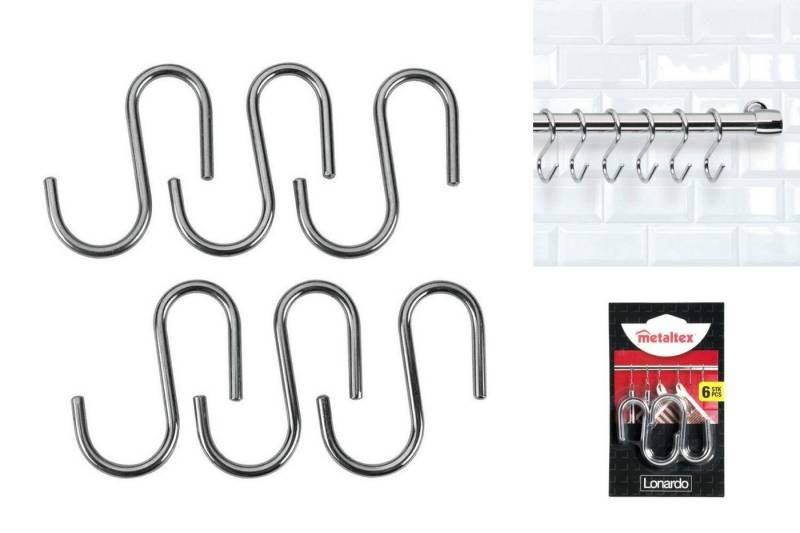 Metaltex Garderobe Haken zum Aufhängen Metaltex Lonardo Verchromt Metall 6,5 cm 6 Stücke von Metaltex