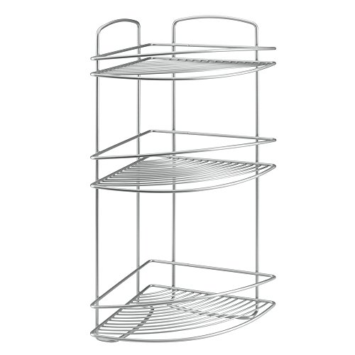 Metaltex Corner Shelf Eckregal, Silberfarben, Silber, 22x22x53cm Metaltex Corner Shelf Eckregal, Silberfarben, Silber, 22x22x53cm von Metaltex