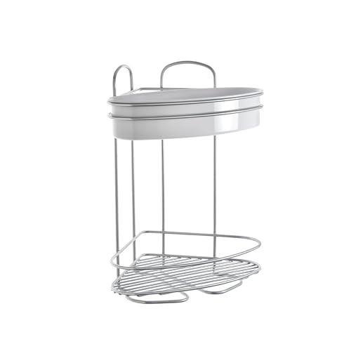 METALTEX RINCONERA Orbit 2 PISOS, Detailed in The Description, Chrom/weiß, 21 x 21 x 35 cm von Metaltex