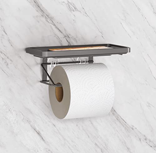 Metaltex 401136000 Origin Lava Toilettenpapierabroller mit Ablage U-Fix von Metaltex