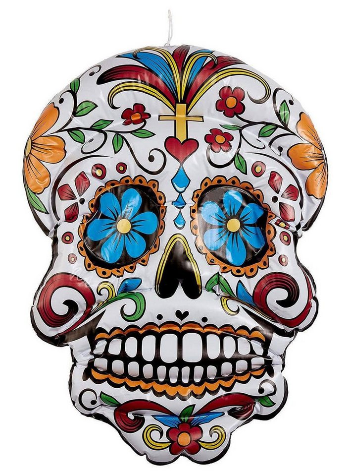 Metamorph Dekofigur Aufblasbarer Sugar Skull, Deko für Halloween oder Mottopartys mit dem Thema Dia de Muertos von Metamorph