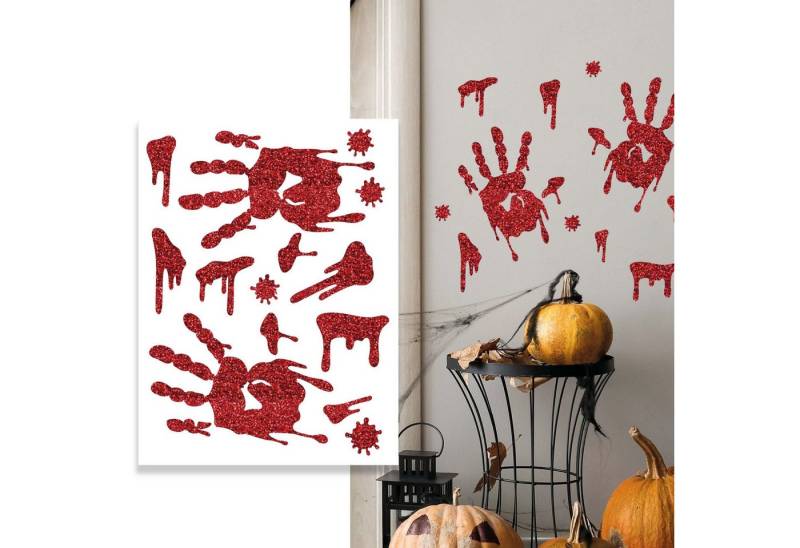 Metamorph Dekoobjekt Blutige Handabdrücke Aufkleber - Halloween deko, Halloween deko von Metamorph