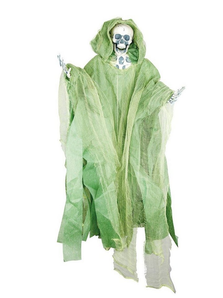 Metamorph Dekoobjekt Skelett mit leuchtend grüner Robe von Metamorph