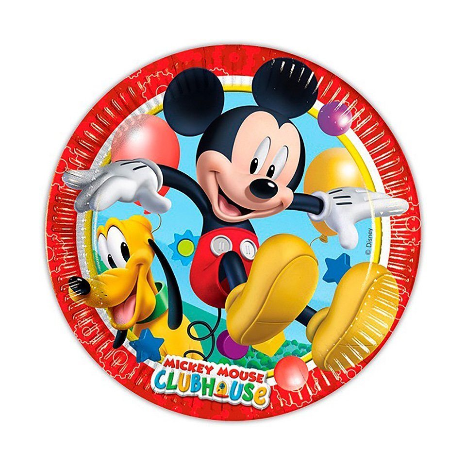 Metamorph Einweggeschirr-Set 8 Micky Maus Pappteller, Papier, Partydeko für Deine Disney-Mottoparty zum Geburtstag! von Metamorph