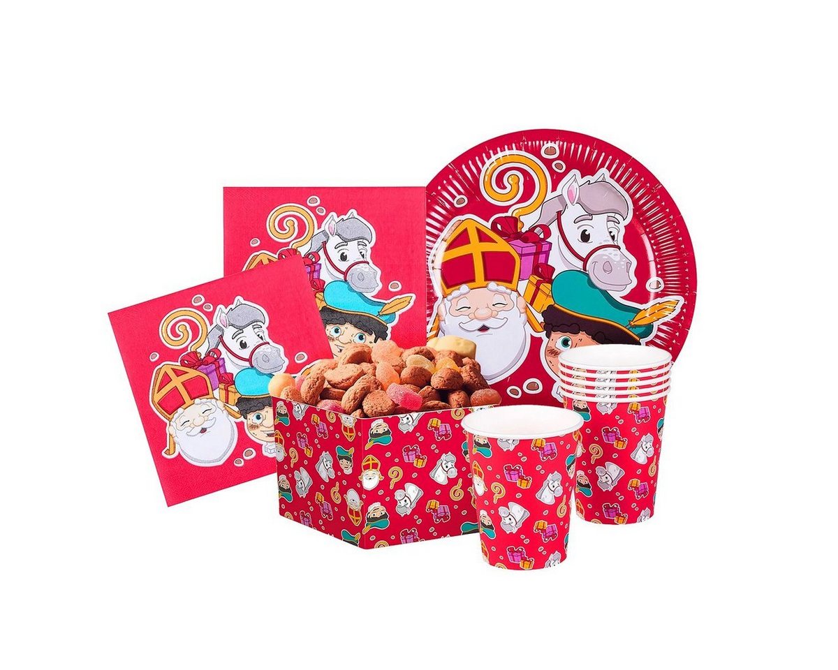 Metamorph Einweggeschirr-Set Weihnachtsparty Deko Set 36-teilig, PET, Papier,Pappe, Lustiges Weihnachtsparty Deko Set bestehend aus 36 Einzelteilen. Perfe von Metamorph