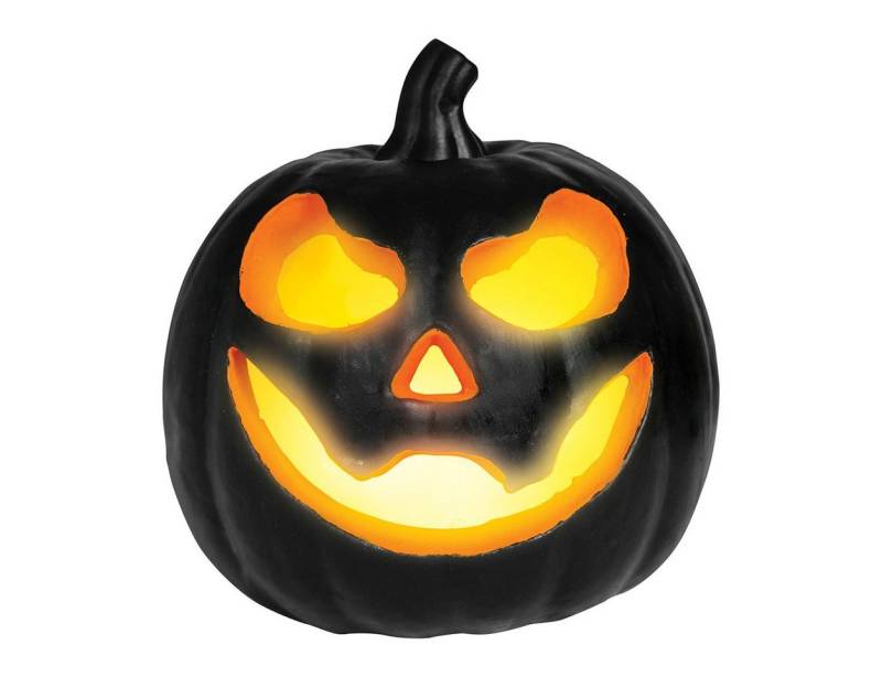 Metamorph Lampion Schwarze Kürbislampe aus Styropor - Halloween deko, Kleiner, schwarzer Schnitzkürbis mit LED-Beleuchtung Metamorph Lampion Schwarze Kürbislampe aus Styropor - Halloween deko, Kleiner, schwarzer Schnitzkürbis mit LED-Beleuchtung von Metamorph