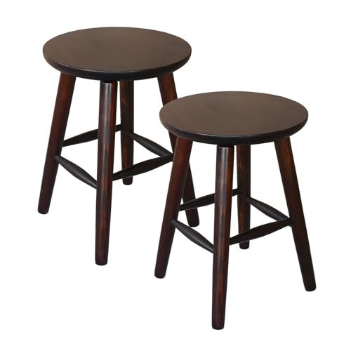 Metdrew Holz-Hocker | Tabouret 32 x 32 x 45 cm | Holz Küchenhocker | runder Holzstuhl| Rustikaler Stil | Kiefernholz | stabil | Farbe: Braun Metdrew Holz-Hocker | Tabouret 32 x 32 x 45 cm | Holz Küchenhocker | runder Holzstuhl| Rustikaler Stil | Kiefernholz | stabil | Farbe: Braun von Metdrew