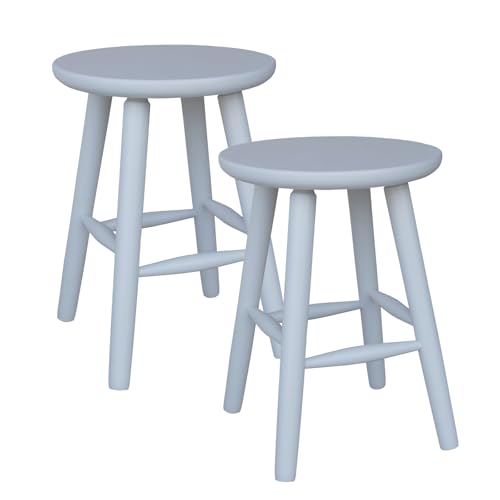 Metdrew Holz-Hocker | Tabouret 32 x 32 x 45 cm | Holz Küchenhocker | runder Holzstuhl| Rustikaler Stil | Kiefernholz | stabil | Farbe: Grau Metdrew Holz-Hocker | Tabouret 32 x 32 x 45 cm | Holz Küchenhocker | runder Holzstuhl| Rustikaler Stil | Kiefernholz | stabil | Farbe: Grau von Metdrew
