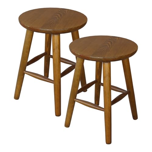 Metdrew Holz-Hocker | Tabouret 32 x 32 x 45 cm | Holz Küchenhocker | runder Holzstuhl| Rustikaler Stil | Kiefernholz | stabil | Farbe: Rustikale Eiche Metdrew Holz-Hocker | Tabouret 32 x 32 x 45 cm | Holz Küchenhocker | runder Holzstuhl| Rustikaler Stil | Kiefernholz | stabil | Farbe: Rustikale Eiche von Metdrew