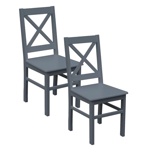 Metdrew Küchenstuhl | Holzstuhl 42x50x93 cm |Stuhl mit Rückenlehne| großer Stuhl | Rustikaler Stil | quadratisch| Kiefernholz | Wohnzimmerstuhl | 2 Stück| Farbe: Anthrazit Metdrew Küchenstuhl | Holzstuhl 42x50x93 cm |Stuhl mit Rückenlehne| großer Stuhl | Rustikaler Stil | quadratisch| Kiefernholz | Wohnzimmerstuhl | 2 Stück| Farbe: Anthrazit von Metdrew