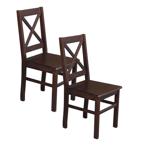 Metdrew Küchenstuhl | Holzstuhl 42x50x93 cm |Stuhl mit Rückenlehne| großer Stuhl | Rustikaler Stil | quadratisch| Kiefernholz | Wohnzimmerstuhl | 2 Stück| Farbe: Braun Metdrew Küchenstuhl | Holzstuhl 42x50x93 cm |Stuhl mit Rückenlehne| großer Stuhl | Rustikaler Stil | quadratisch| Kiefernholz | Wohnzimmerstuhl | 2 Stück| Farbe: Braun von Metdrew