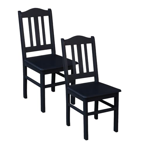 Metdrew Küchenstuhl | Holzstuhl 42x50x93 cm | großer Küchenstuhl | Esszimmerstuhl | Rustikaler Stil | quadratischer Stuhl | Kiefernholz | Wohnzimmerstuhl| 2 Stück | Farbe: Schwarz Metdrew Küchenstuhl | Holzstuhl 42x50x93 cm | großer Küchenstuhl | Esszimmerstuhl | Rustikaler Stil | quadratischer Stuhl | Kiefernholz | Wohnzimmerstuhl| 2 Stück | Farbe: Schwarz von Metdrew