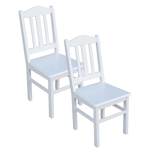 Metdrew Küchenstuhl | Holzstuhl 42x50x93 cm | großer Küchenstuhl | Esszimmerstuhl | Rustikaler Stil | quadratischer Stuhl | Kiefernholz | Wohnzimmerstuhl | 2 Stück | Farbe: Weiß Metdrew Küchenstuhl | Holzstuhl 42x50x93 cm | großer Küchenstuhl | Esszimmerstuhl | Rustikaler Stil | quadratischer Stuhl | Kiefernholz | Wohnzimmerstuhl | 2 Stück | Farbe: Weiß von Metdrew