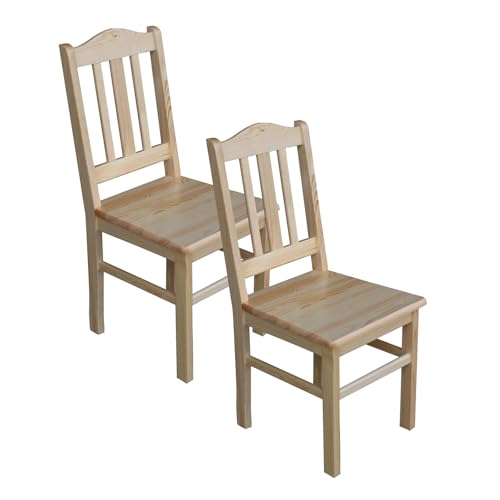 Metdrew Küchenstuhl | Holzstuhl 42x50x93 cm | großer Stuhl | Esszimmerstuhl | Rustikaler Stil | quadratischer | Kiefernholz | Wohnzimmerstuhl | 2 Stück | Farbe: Kiefer, klar lackiert Metdrew Küchenstuhl | Holzstuhl 42x50x93 cm | großer Stuhl | Esszimmerstuhl | Rustikaler Stil | quadratischer | Kiefernholz | Wohnzimmerstuhl | 2 Stück | Farbe: Kiefer, klar lackiert von Metdrew