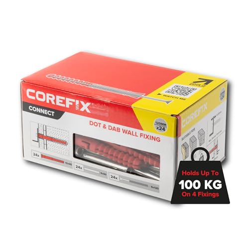 Corefix PLUS30, Schwerlast-Gipsplattendübel, getestet bis 250 kg, 24 Stück in Großpackung von COREFIX