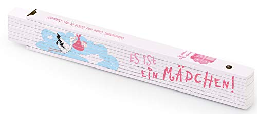 Metrie™ - 2m Messlatte für Kinder: Zollstock mit Verdeckten Stahlgelenken - Ideales Geburtsgeschenk & Taufgeschenk - Modell für Mädchen von M METRIE