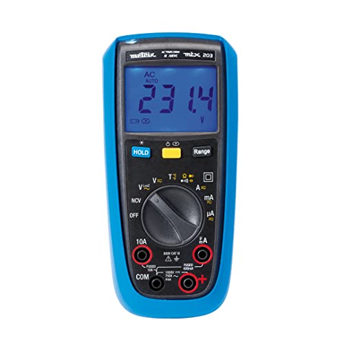 Metrix MTX 203 Hand-Multimeter digital Spritzwassergeschuetzt (IP54) CAT III 600V Anzeige (Counts):, schwarz und blau von Metrix